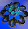 Stellar Green Tiered 3 Layered Brooch Glass - 2