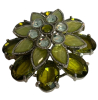 Stellar Green Tiered 3 Layered Brooch Glass - 3