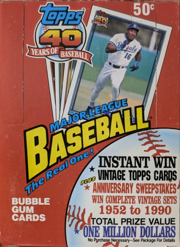 MLB Topps 40 Years Of Major League Baseball Bubble Gum Trading Cards Box 1991 Possible Chipper Jones Rookie Card