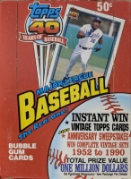 MLB Topps 40 Years Of Major League Baseball Bubble Gum Trading Cards Box 1991 Possible Chipper Jones Rookie Card