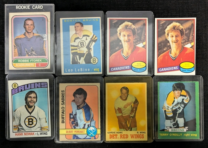 8 NHL Hockey Single Cards - Including Gordie Howe Detroit Red Wings O-Pee-Chee