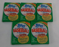1984 5 Unopened Topps Major League Baseball The Real One Wax Packs 15 Picture Cards 1 Stick Bubble Gum , Possible Don Mattingly Rookie Card