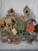 Large Lot of Birdhouses + Storage Tote