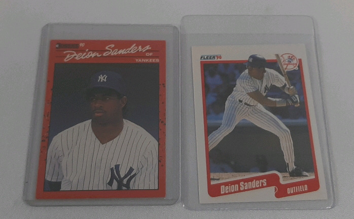 1990 Donruss & Fleer Baseball Trading Cards, Deion "Primetime" Sanders Rookie Cards