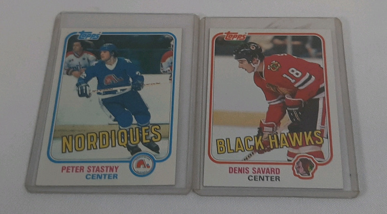 1981-82 Topps NHL Hockey Trading Cards, #39 Peter Stastny & #75 Denis Savard Rookie Cards