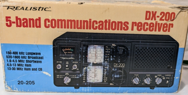 Vintage Realistic DX-200 5-Band Communications Receiver With Box And Manual