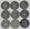 1968 - 2002 Canadian 50 Cent Half Dollar Coins . 1968 ×2 , 1969 , 1972 , 1973 , 1974 ×2 , 1976 & 2002 . Ten (10) Coins