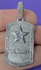 New GLD | US Army Iced Dog Tag Pendant - 14k White Gold Plated w CZ Stones | Retails for $164! - 2