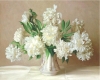 New White Peonies Still Life Paint by Numbers Kit w Stretched Canvas, Paint & Paintbrushes | 15.75" x 19.69"