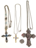 3 Necklaces with Ornate to Classic Gold Tone Crosses w Rhinestone(s) | Chains up to 24" Long - 2