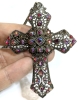 3 Necklaces with Ornate to Classic Gold Tone Crosses w Rhinestone(s) | Chains up to 24" Long - 5