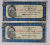 1960s Canadian Tire / Mor-Power Gas Bars 5+5 Cents Cash Bonus Money . Two (2) Notes Have Consecutive Numbers - 2