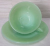 Vintage FIRE-KING Jadeite Jane Ray Cup & Saucer . No chips or cracks - 2