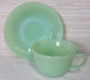 Vintage FIRE-KING Jadeite Jane Ray Cup & Saucer . No chips or cracks - 3