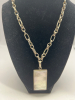 925 Sterling Rectangular Mother of Pearl Pendant - 2
