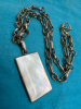 925 Sterling Rectangular Mother of Pearl Pendant - 5