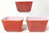Vintage PYREX Milk Glass | Autumn Harvest Wheat 2.5L Bowl & 3 Red Refrigerator Dishes - 3