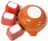 Vintage PYREX Milk Glass | Autumn Harvest Wheat 2.5L Bowl & 3 Red Refrigerator Dishes - 5