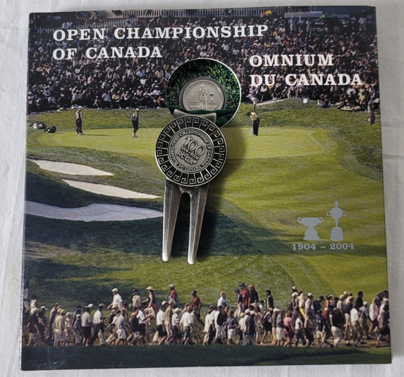 2004 (1904-) Open Championship of Canada 10 Cent Coin & Stamp Set with Divot Repair Tool