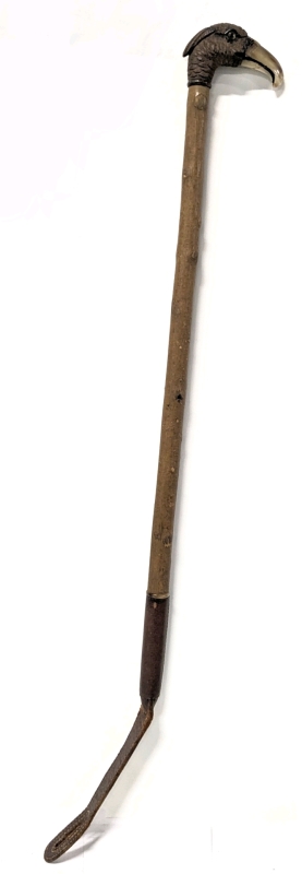 Vintage Eagle-Headed Riding Crop Wood, Leather & Horn Construction | 25.5" Long