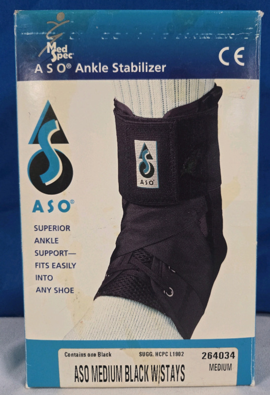 Med Spec ASO | Black Ankle Stabilizer Womens Size Medium ( 8½-10 Shoe Size )