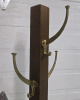 Tall Wooden 4 Legged Entry Way Coat Hanger W/ 3 Hooks | Measures 68" Tall - 3