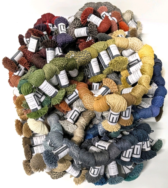 New | Long Strand of 200+ Assorted Multicolored Mohawk Group Carpet Fiber Sample Bundles | Each Fiber Strand is 6" Long