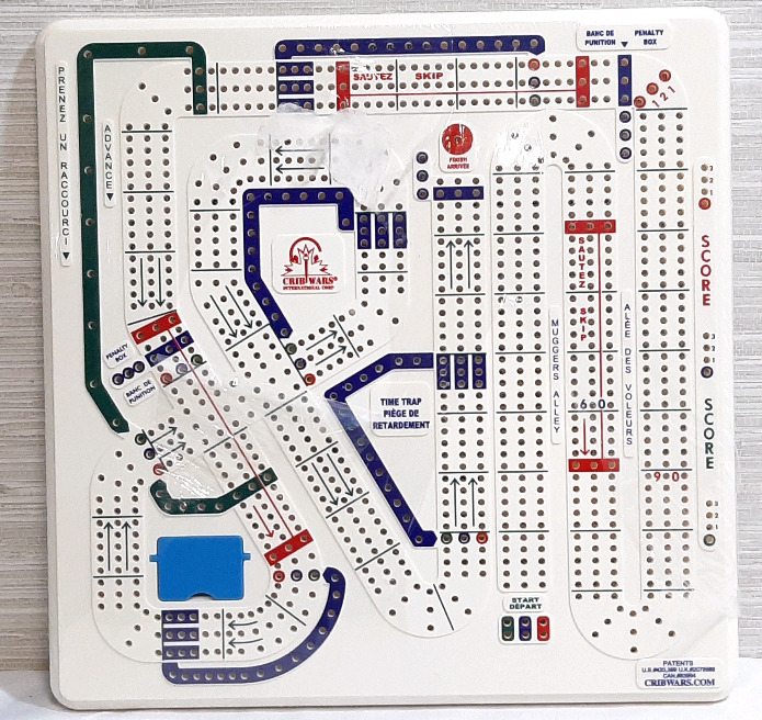 New Cribwars Cribbage Game Board - Packaging slightly torn, does not affect product, 12"X12"