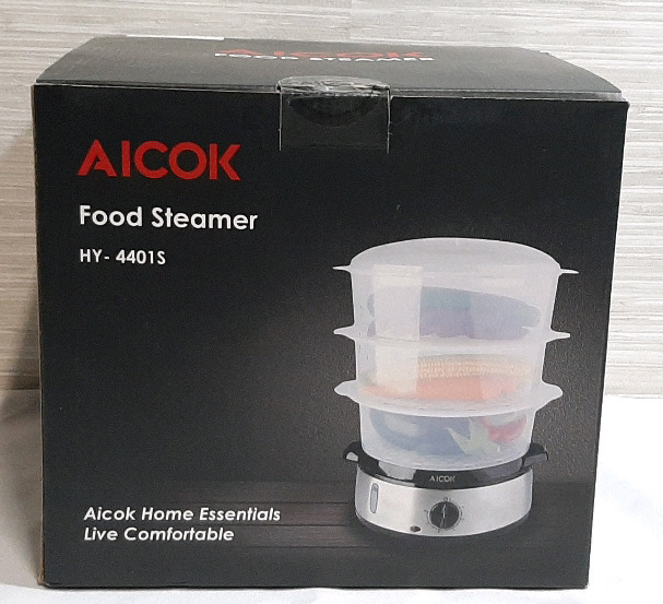 New Unopened Aicok Stainless Steel Base Food Steamer - 10" tall, 10½" wide