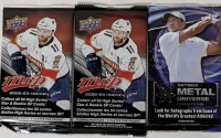 Lot Of New Trading Cards 2 2022-23 Upper Deck NHL MVP Trading Card Packs & 1 2023 Skybox Metal Universe Champions Packs