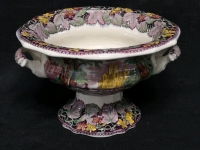 Vintage Mason's Vista Pattern Footed Fruit Bowl 6" Tall