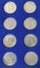 1964 - 1984 United States Kennedy 50 Cent Half Dollar Coin Set in Case , includes 1964 - 1970 Silver Half Dollars (7 coins) plus John F Kennedy Bronze Medal . All Coins Uncirculated - 5