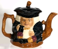 Crown Devon England Porcelain Double-Sided Single-Serve Toby Teapot | 5" Tall