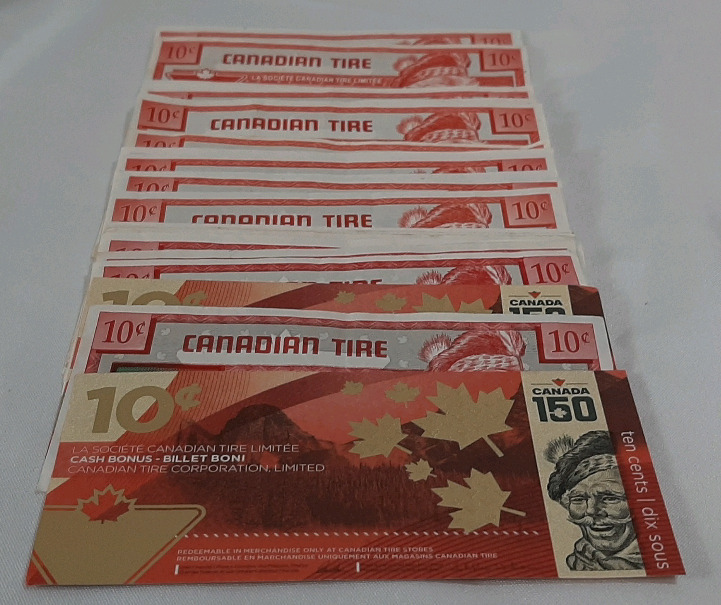 27 Canadian Tire 10 Cent Cash Bonus Bills