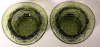 2 Unsigned Fenton Daisy and Button Green Indiana Glass Top Hat Vases 3.25" Tall - 2