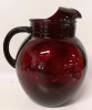 Anchor Hocking Ruby Red Glass Pitcher - 9" Tall - 2