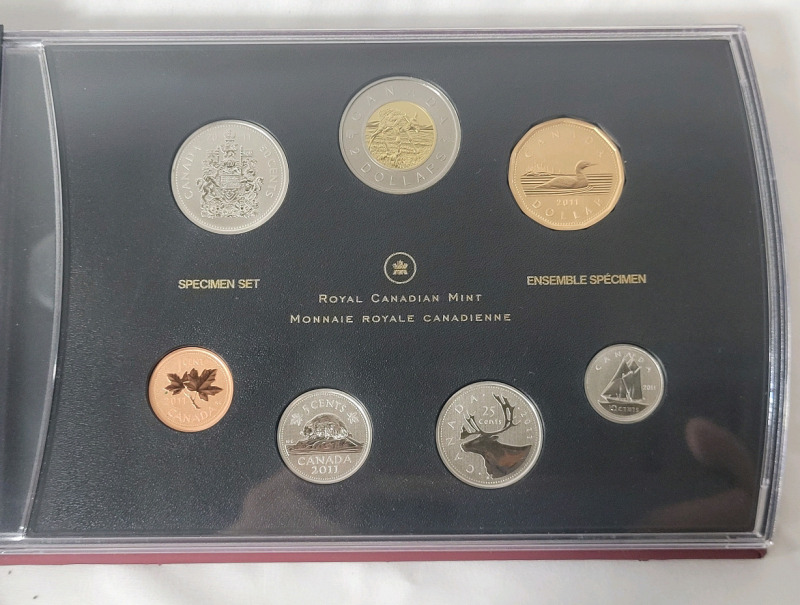 2011 Canadian Specimen Coin Set in Case , Uncirculated