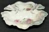 Gorgeous Porcelain German Pink Roses Floral Handled Double-Lobe Serving Bowl | 15" x 12" x 4.5" Tall - 3