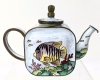 1999 Kelvin Chen Handpainted Miniature Copper Enamel Teapot No 39 | 3" Tall - 3