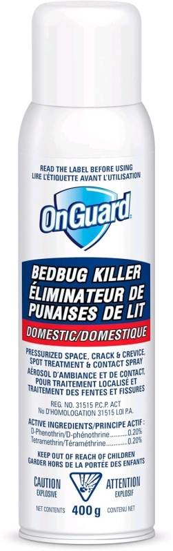 New OnGuard Bedbug Killer Spray (Domestic) | D-Phenothrin 0.20%, Tetramethrin 0.20% | 400g