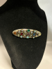 Fabulous Large Colored Oval & Round Aurora Rhinestones Vintage Brooch - 2