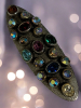 Fabulous Large Colored Oval & Round Aurora Rhinestones Vintage Brooch - 4