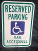 New Reserved Parking / Handicap Van Accessible Metal Sign - 18" X 12"