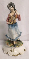 Capodimonte Female Musician Figure 12.5" Tall - made in Italy