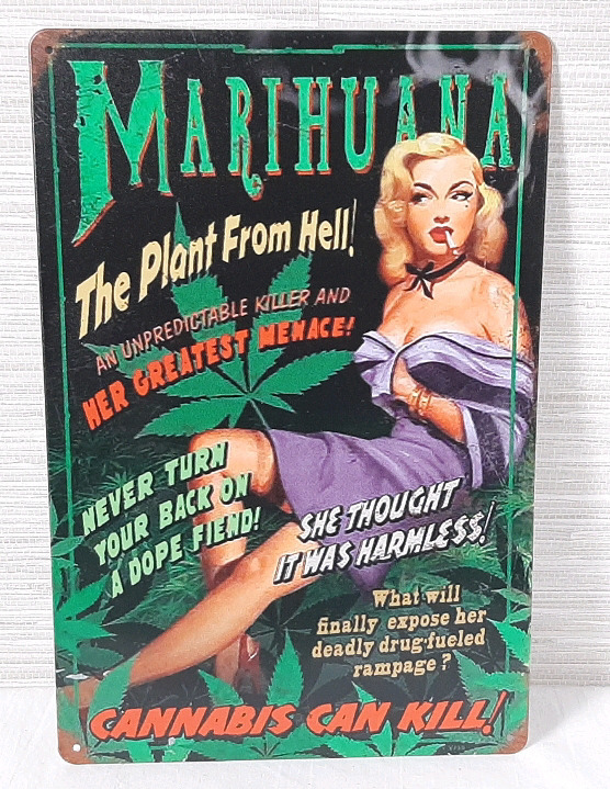 New "Marijuana Danger" Metal Sign - 12"X8"