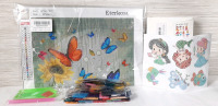 New Diamond Painting Lot, Includes Hundreds of Multi-Colored Diamonds, Diamond Applicator Tools, Large Diamond Painting Mat (12"X15&frac12;") and Threw Disney Themed Diamond Painting Sticker Sheets