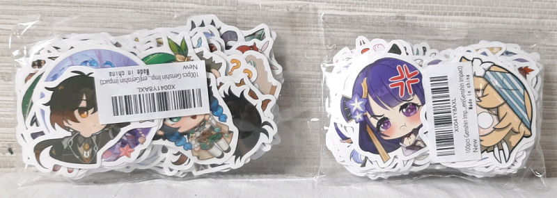 New 2 Packs of Genshin Impact Stickers (100pcs per pack)