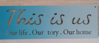 New Metal Sign 14x4.5" "This Is Us" Typo Sign