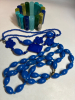 Retro Wide Bracelet Two Acrylic Necklaces Blue Bayou Beauties - 5