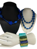 Retro Wide Bracelet Two Acrylic Necklaces Blue Bayou Beauties - 6